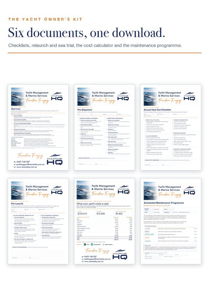 The Yacht Owner's Kit, first page
